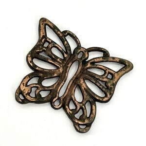 VTG Cast Iron Butterfly Trivet Old Dutch Groovy Cottagecore Grandmacore 6x5